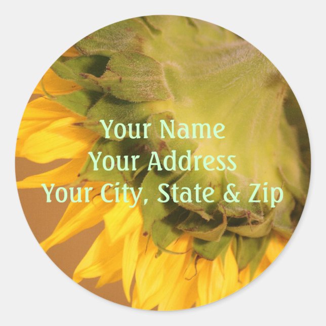 Autocollants Étiquette de adresse de tournesol (Devant)