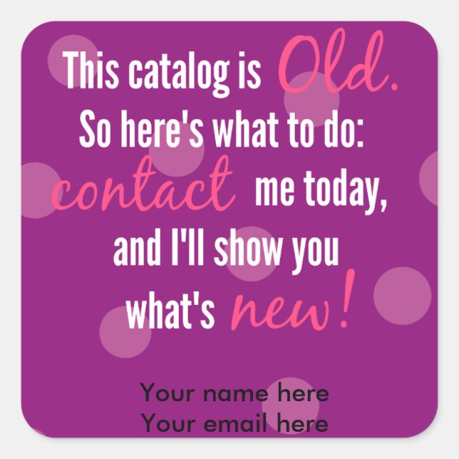 Autocollants étiquette de changement de catalogue (Devant)