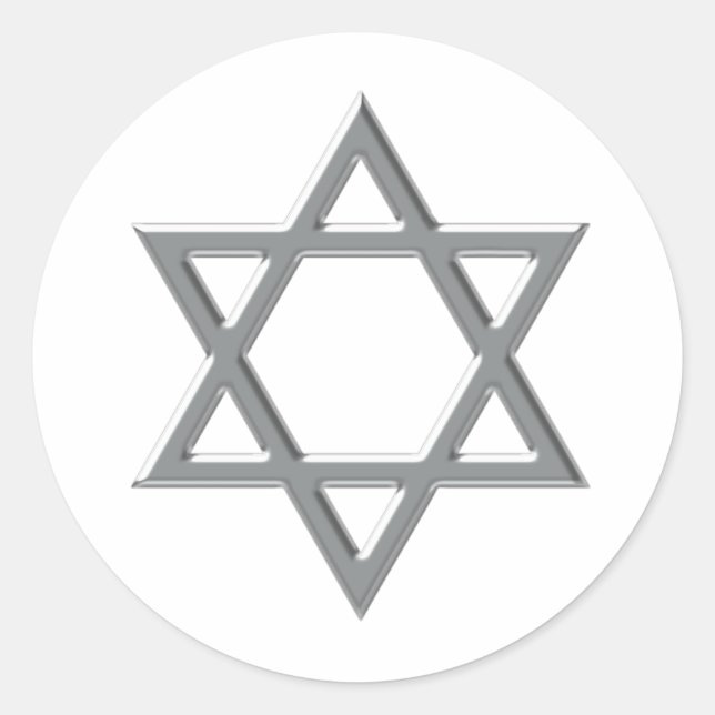 Autocollants étoile de David argentée sur fond de  (Devant)