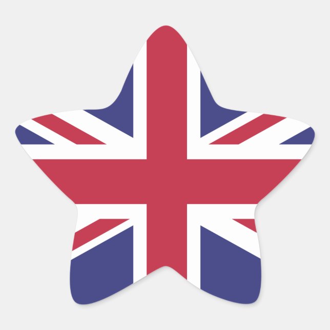 Autocollants étoile forme drapeau britannique UK B (Devant)