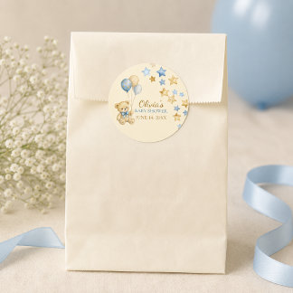 Autocollants étoiles pour Baby Shower Ours en Pelu