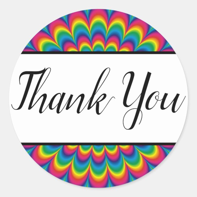 Autocollants Faveur Tie Dye Psychedéliques (Devant)