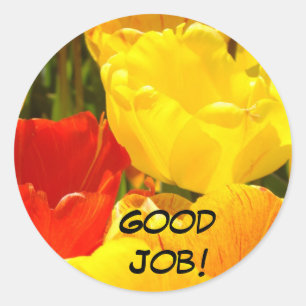 Autocollants Félicitations ! Fleurs de Tulipe Roug