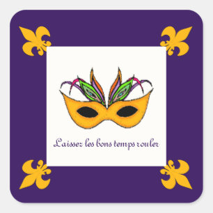 Autocollants Fleur de Lis Mask Mardi Gras