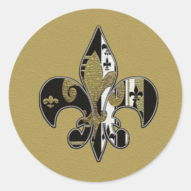 Autocollants fleur de lis noir et or (Devant)