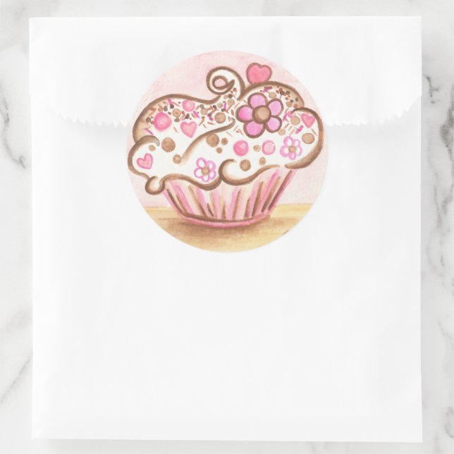 Autocollants Fleur en Forme de Coeur pour Cupcake  (Sac)