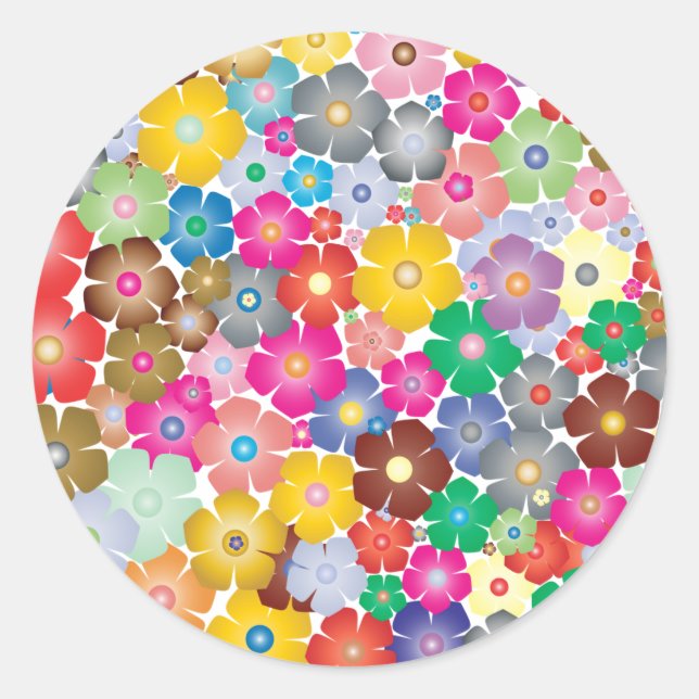 Autocollants fleurs arc-en-ciel (Devant)