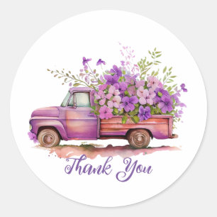 Autocollants Fleurs Camion Merci