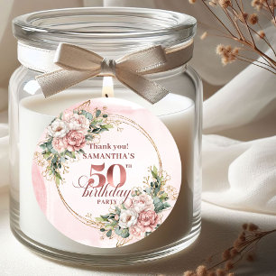 Autocollants Fleurs de Verdure Rose Poussiéreux 50