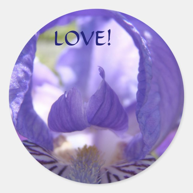 Autocollants Fleurs d'Iris Violet Saint-Valentin A (Devant)