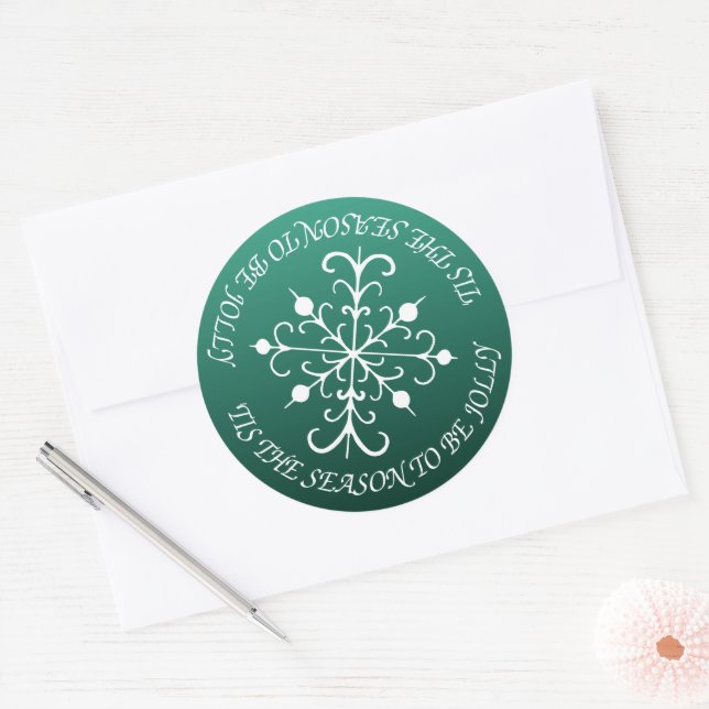Autocollants flocon de neige vert Jolly (Enveloppe)
