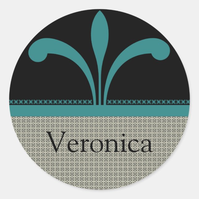 Autocollants Floral Chic, Turquoise (Devant)