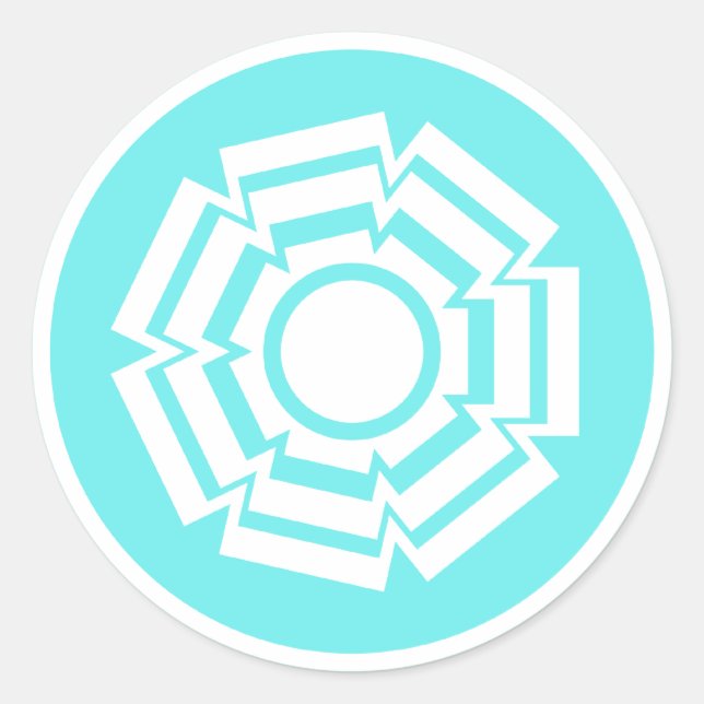 Autocollants Floral Groove, Turquoise (Devant)