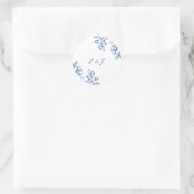 Autocollants Floraux Bleus et Blancs (Sac)