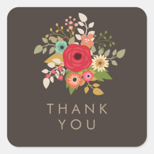 AUTOCOLLANTS FLORAUX MODERNES DE MERCI