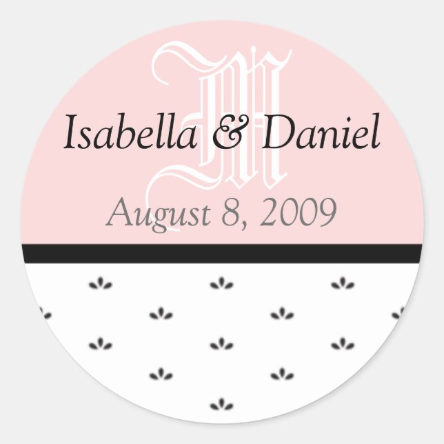 Autocollants floraux Monogrammes Cadeaux Phoques (Devant)