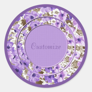 Autocollants floraux violets et blancs personnalis