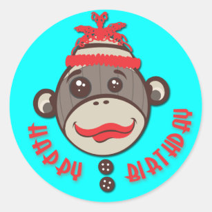 Anniversaire De Singe Chaussette Autocollants Stickers Zazzle