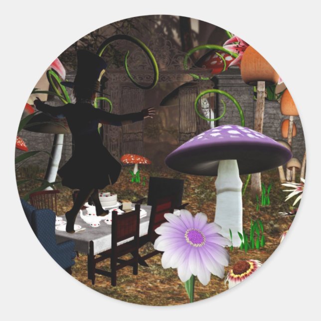 Autocollants fous de thé de chapelier (Devant)