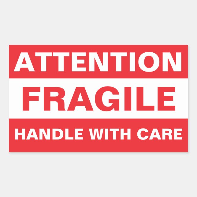 Autocollants Fragiles Attention en Gros (Manipuler (Devant)