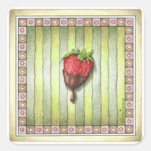 AUTOCOLLANTS - FRAISE COUVERTE DE CHOCOLAT Art
