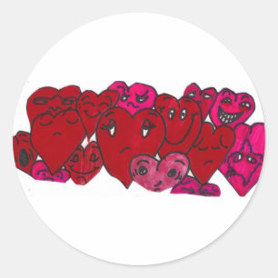 Autocollants FUNNY FACE VALENTINES