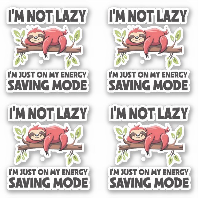 Autocollants Funny Lazy Sloth Energy Saving Mode (Devant)