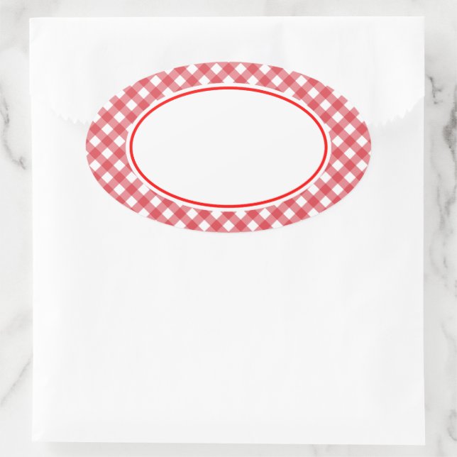 Autocollants Gingham Rouge (Sac)
