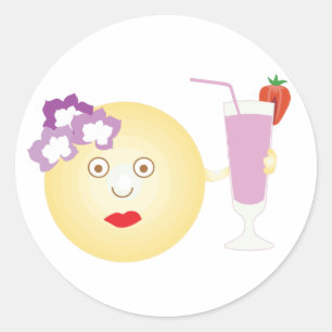 Autocollants Girly affectueux d'Emoji de cocktail