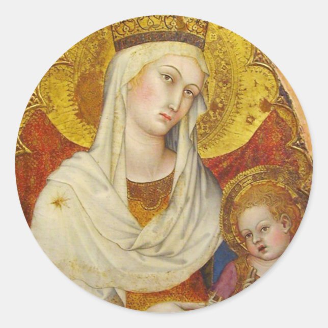 Autocollants gothique Madonna et Enfant (Devant)