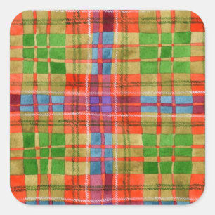 Autocollants grand Carré MAC RAE TARTAN