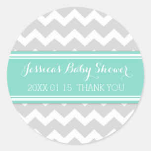 Autocollants gris de faveur de baby shower de