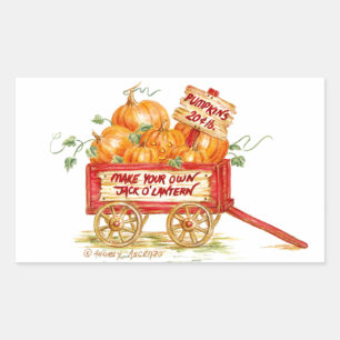 Autocollants Halloween Chariot de Citrouille
