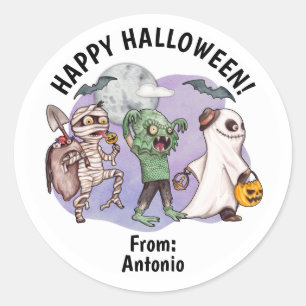 Autocollants Halloween Monstre des Marais Momie Fa