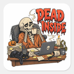 Autocollants Halloween Squelette Mort à l'Intérieu