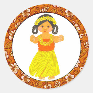 Autocollants hawaïens de fille de ~ d'Hawaï