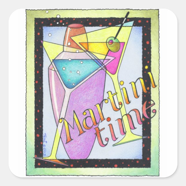 AUTOCOLLANTS - HEURE MARTINI, Cocktails (Devant)