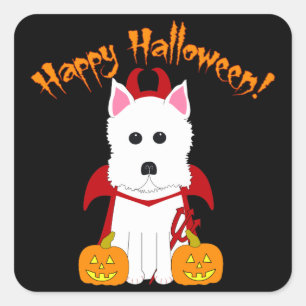 Autocollants heureux de diable de Halloween Westie