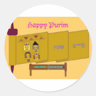 Autocollants heureux de Purim