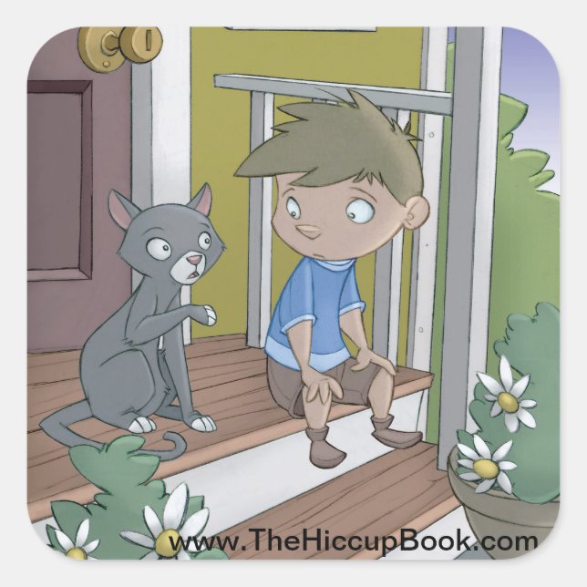 Autocollants Hiccup Book, Le chat (feuille de 6) (Devant)