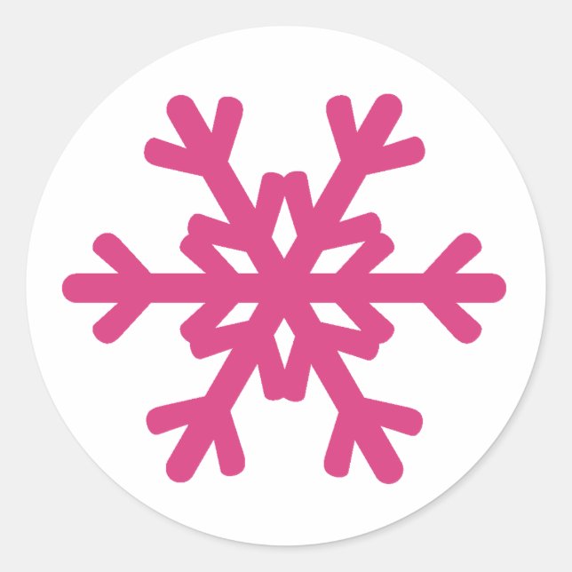 Autocollants hiver rose chaud flocon de neige mign (Devant)