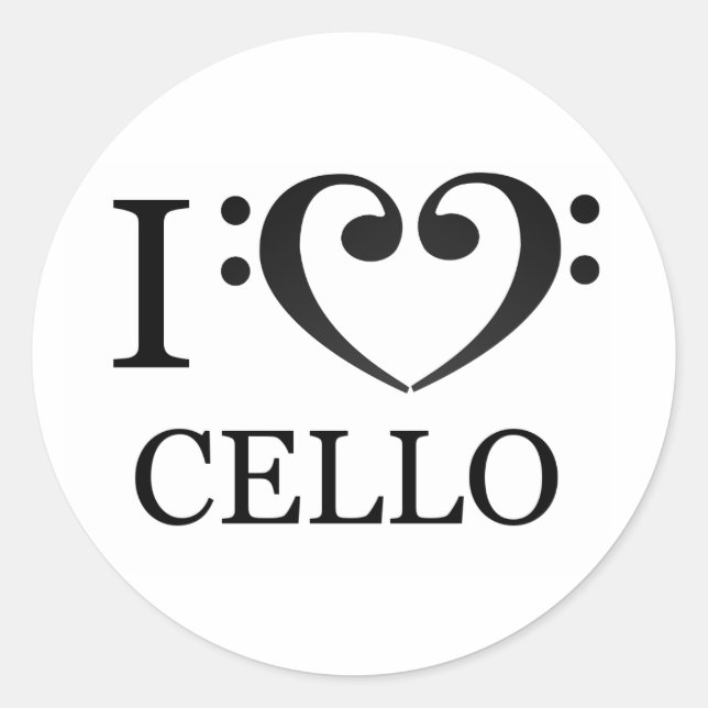 Autocollants I Love Cello (Devant)