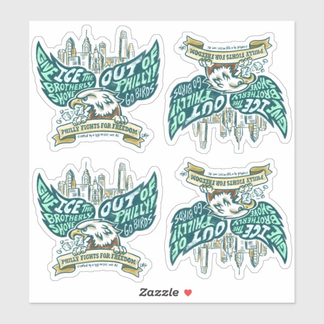 Autocollants ICE dehors / Allez les Oiseaux (Feuille)