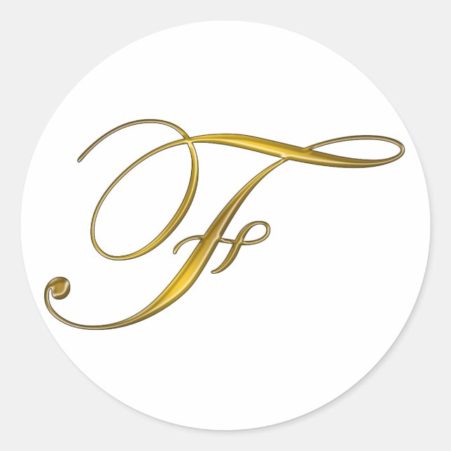 Autocollants initiale F monogramme or (Devant)