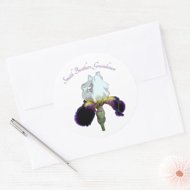 Autocollants Iris Violet et Blanc (Enveloppe)