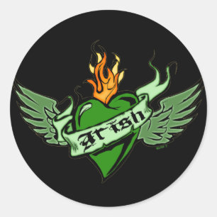 Autocollants Irish Winged Heart