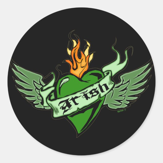 Autocollants Irish Winged Heart (Devant)