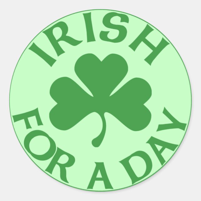 Autocollants Irlandais Pour Une Journée (Devant)