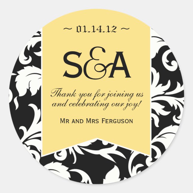 Autocollants jaune citron élégants de faveur de (Devant)