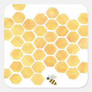autocollants jaunes de peinture d'abeille de nid